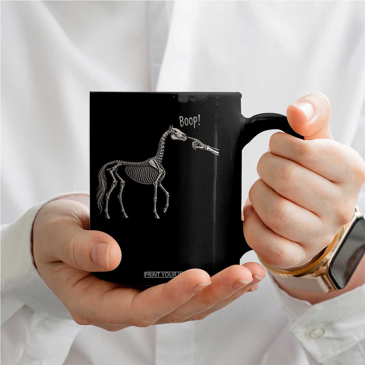 Boop Skeleton Horse Funny Spooky Halloween Animal Graphic Coffee Mug