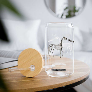 Boop Skeleton Horse Funny Spooky Halloween Animal Graphic Glass Can