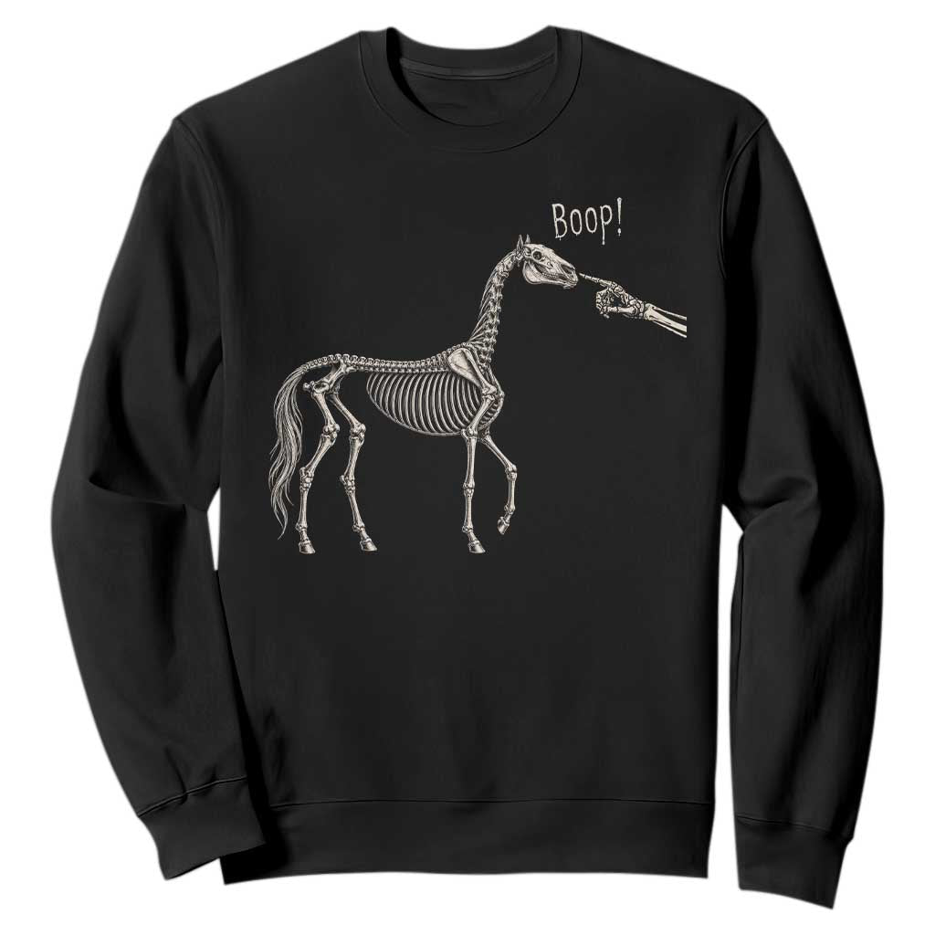 Boop Skeleton Horse Funny Spooky Halloween Animal Graphic Sweatshirt