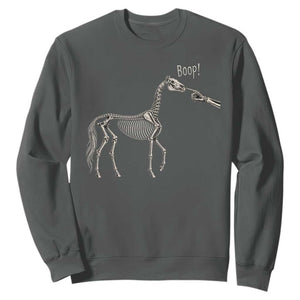 Boop Skeleton Horse Funny Spooky Halloween Animal Graphic Sweatshirt