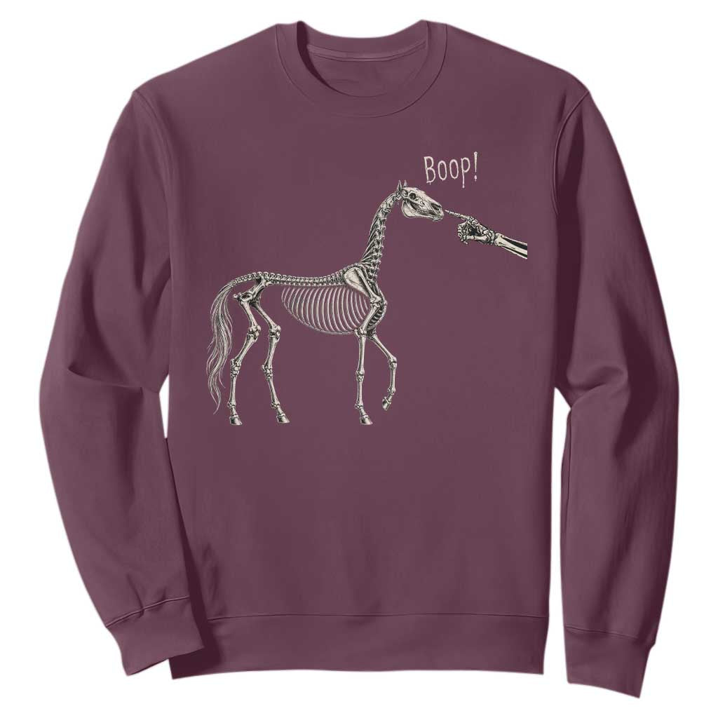 Boop Skeleton Horse Funny Spooky Halloween Animal Graphic Sweatshirt