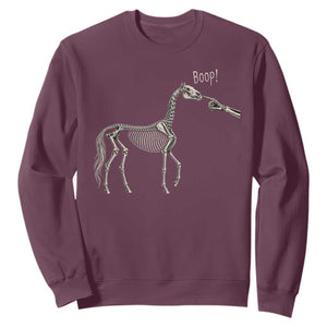 Boop Skeleton Horse Funny Spooky Halloween Animal Graphic Sweatshirt