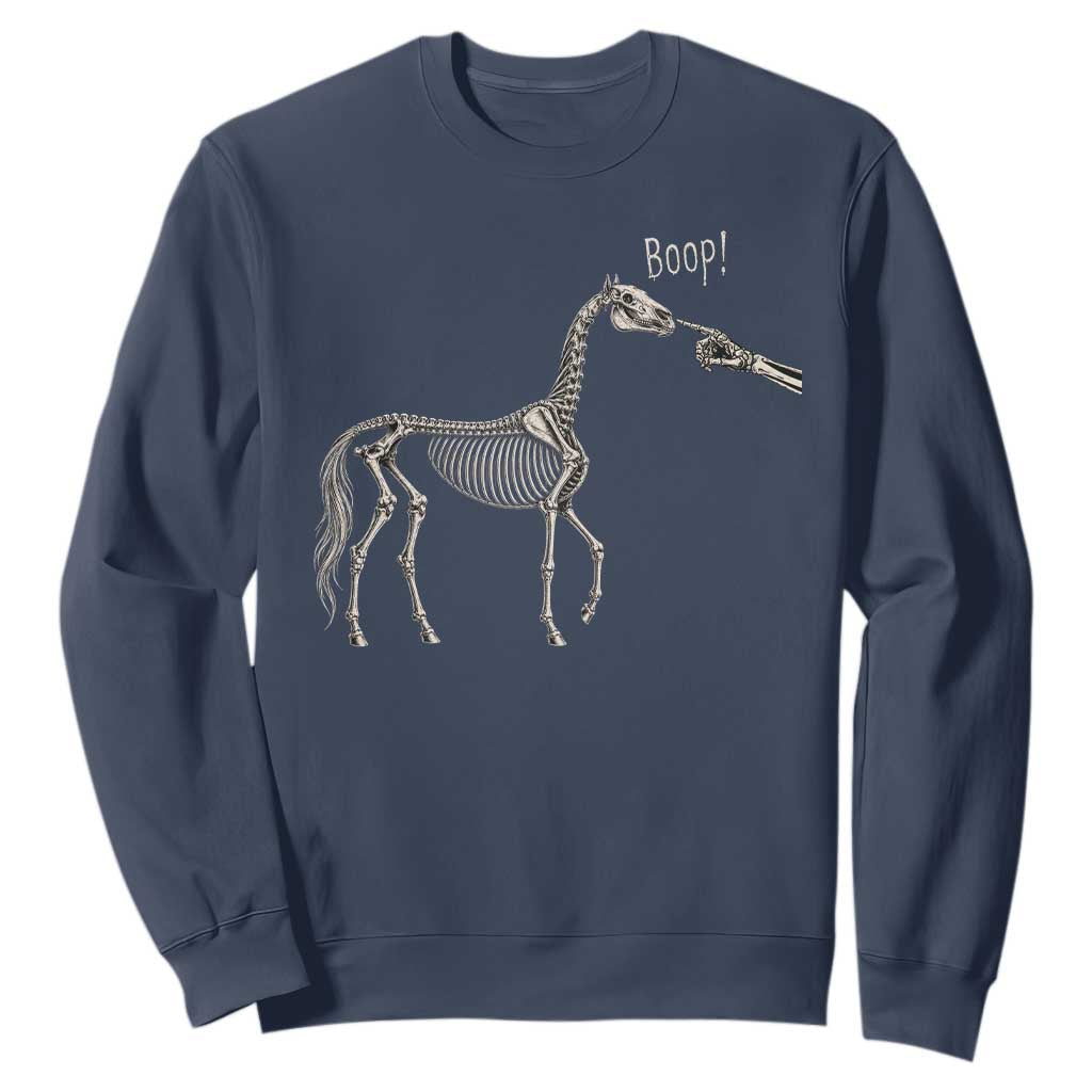 Boop Skeleton Horse Funny Spooky Halloween Animal Graphic Sweatshirt
