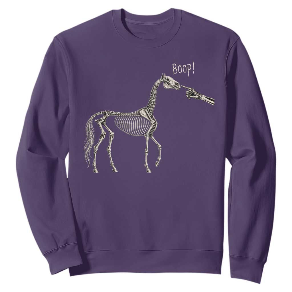Boop Skeleton Horse Funny Spooky Halloween Animal Graphic Sweatshirt
