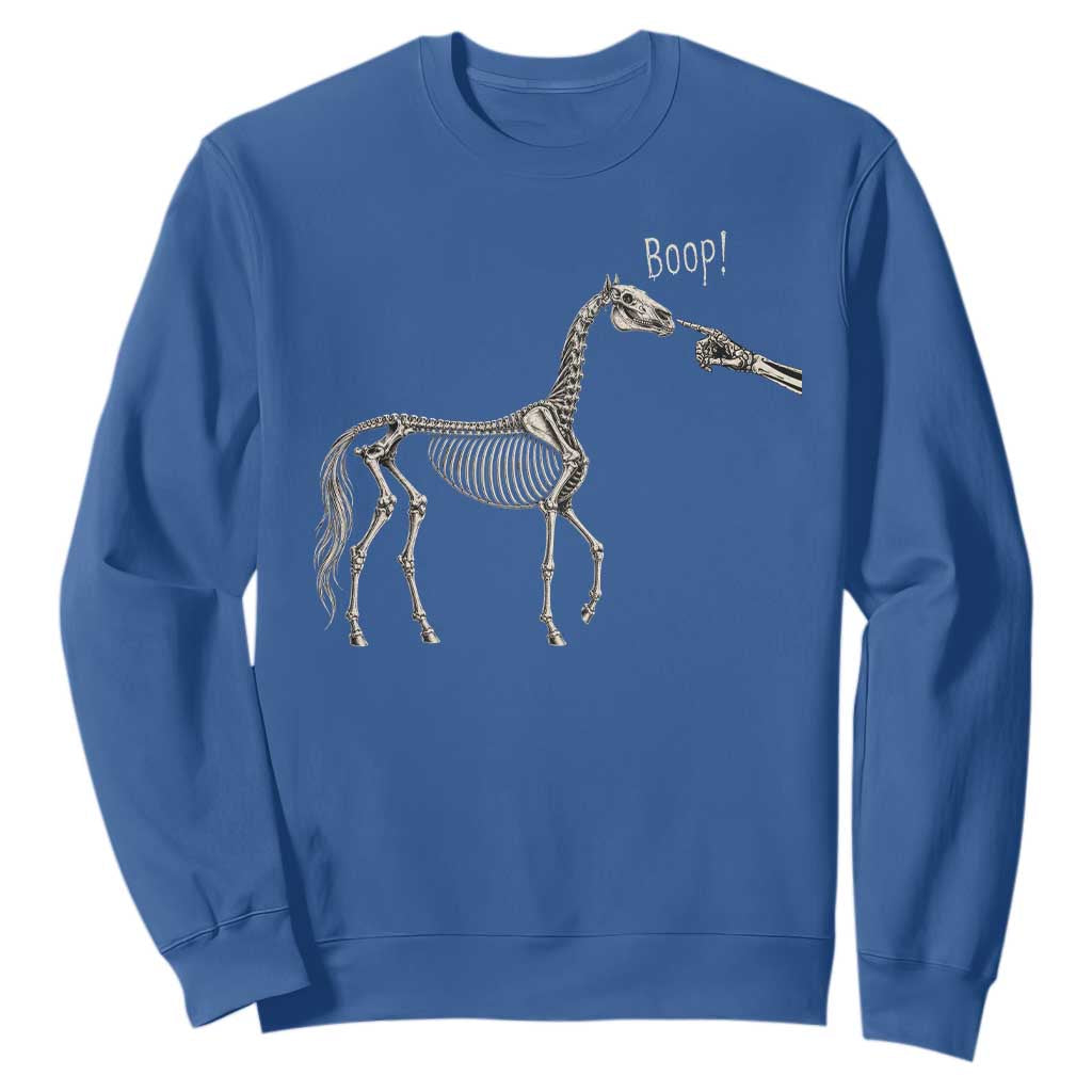 Boop Skeleton Horse Funny Spooky Halloween Animal Graphic Sweatshirt