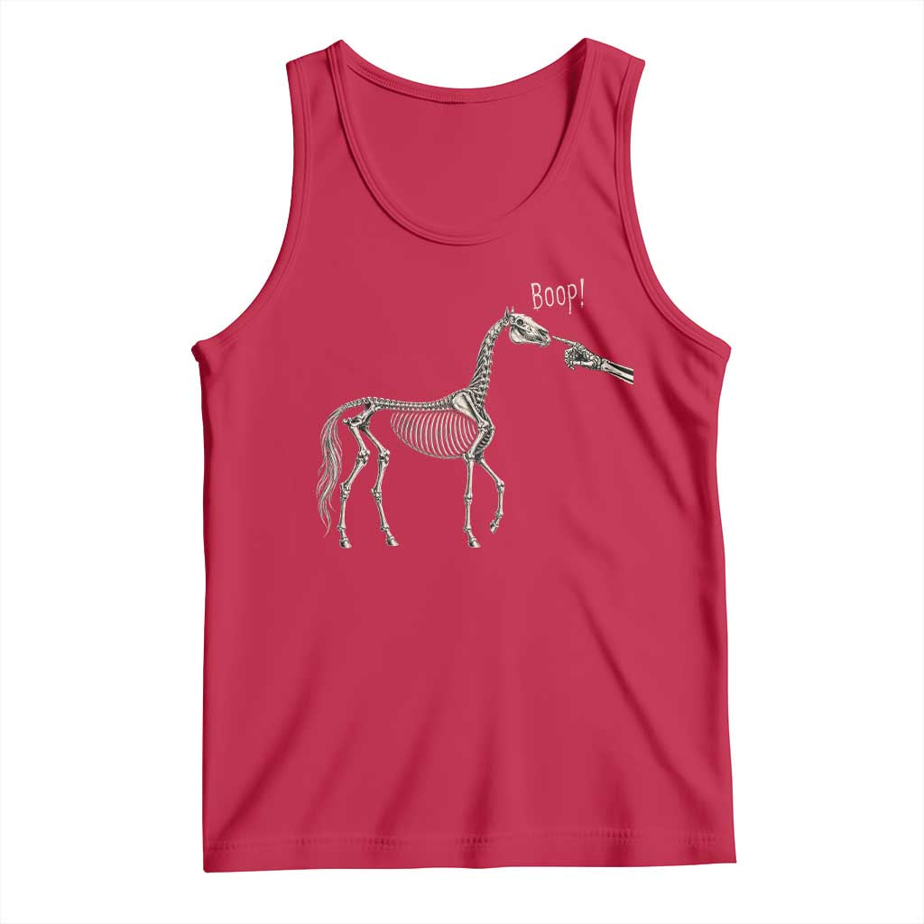 Boop Skeleton Horse Funny Spooky Halloween Animal Graphic Tank Top