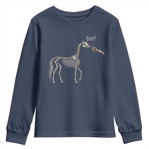 Boop Skeleton Horse Funny Spooky Halloween Animal Graphic Youth Sweatshirt
