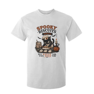 Kitty Biscuits Bakery Black Cat Halloween T Shirt For Kid Spooky Season Vintage Baking Pumpkin Cat Lover Fall Gift