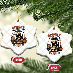 Kitty Biscuits Bakery Black Cat Halloween Ceramic Ornament Spooky Season Vintage Baking Pumpkin Cat Lover Fall Gift