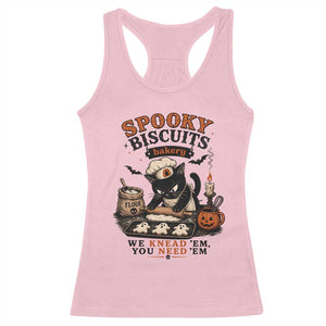Kitty Biscuits Bakery Black Cat Halloween Racerback Tank Top Spooky Season Vintage Baking Pumpkin Cat Lover Fall Gift
