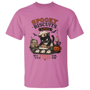 Kitty Biscuits Bakery Black Cat Halloween T Shirt Spooky Season Vintage Baking Pumpkin Cat Lover Fall Gift