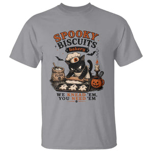 Kitty Biscuits Bakery Black Cat Halloween T Shirt Spooky Season Vintage Baking Pumpkin Cat Lover Fall Gift