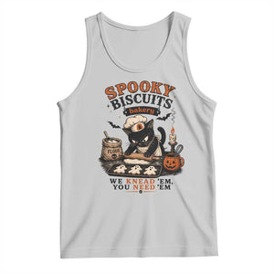Kitty Biscuits Bakery Black Cat Halloween Tank Top Spooky Season Vintage Baking Pumpkin Cat Lover Fall Gift