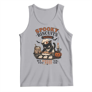 Kitty Biscuits Bakery Black Cat Halloween Tank Top Spooky Season Vintage Baking Pumpkin Cat Lover Fall Gift