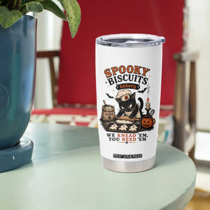 Kitty Biscuits Bakery Black Cat Halloween Tumbler Cup Spooky Season Vintage Baking Pumpkin Cat Lover Fall Gift