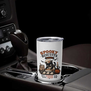 Kitty Biscuits Bakery Black Cat Halloween Tumbler Cup Spooky Season Vintage Baking Pumpkin Cat Lover Fall Gift