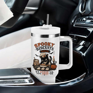 Kitty Biscuits Bakery Black Cat Halloween Tumbler With Handle Spooky Season Vintage Baking Pumpkin Cat Lover Fall Gift