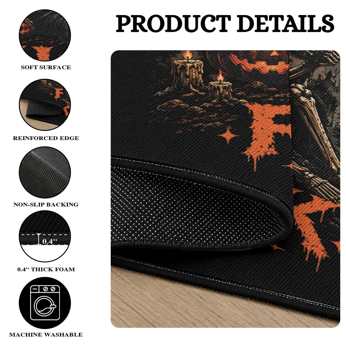 I Like Spooky Shit Grim Reaper Coffee Drinking Halloween Graphic Round Rug
