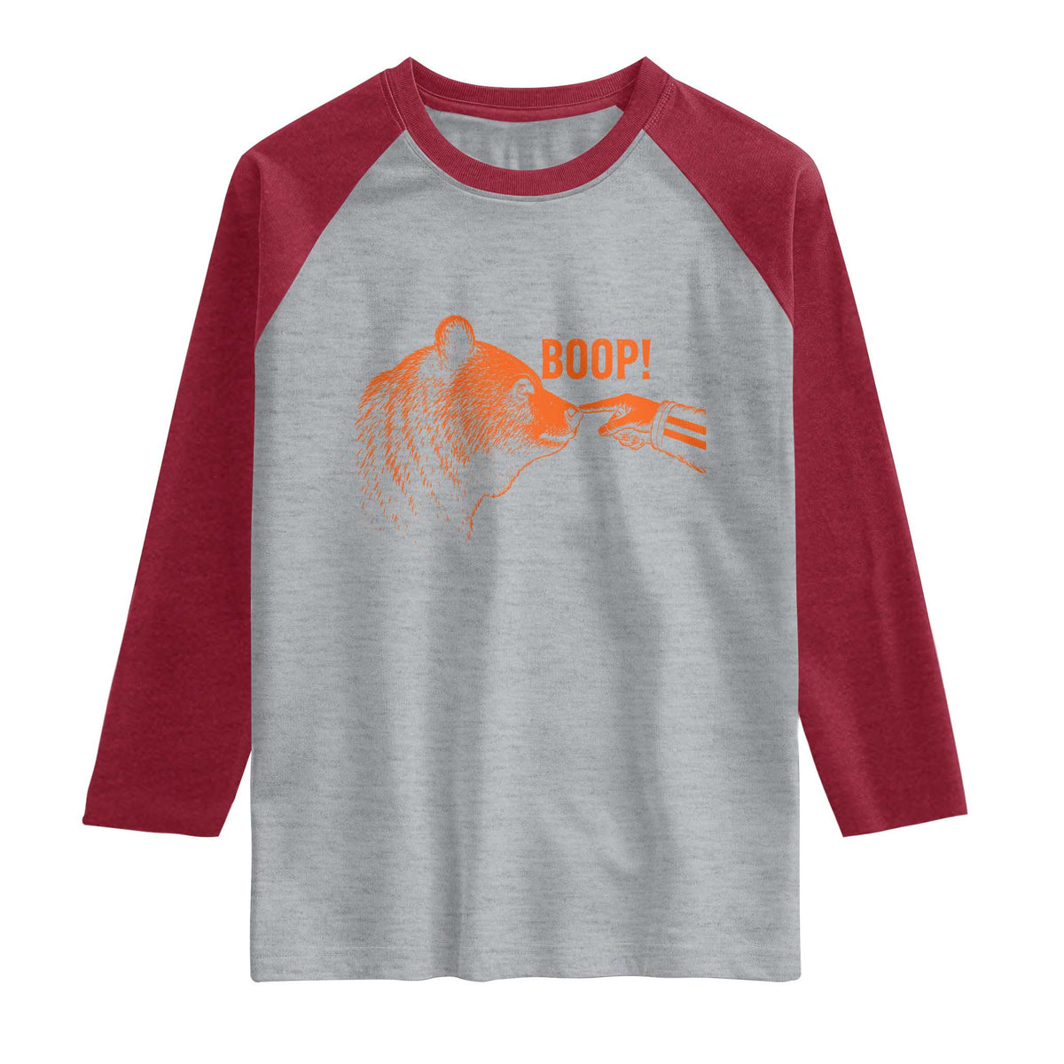Boop The Bear BF Raglan Shirt for Sports Fan Funny Graphic