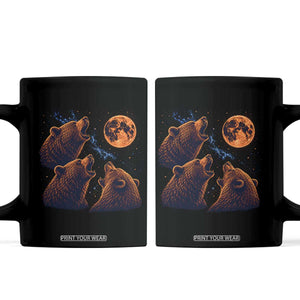 3 Bears Howling at The Moon BF Coffee Mug for Sports Fan Retro 90s Graphic