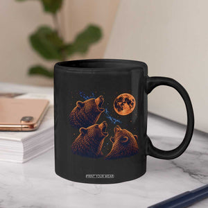 3 Bears Howling at The Moon BF Coffee Mug for Sports Fan Retro 90s Graphic