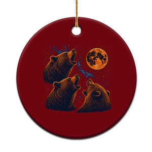 3 Bears Howling at The Moon BF Ceramic Ornament for Sports Fan Retro 90s Graphic