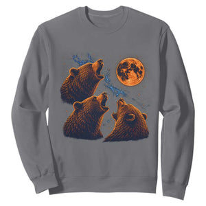 3 Bears Howling at The Moon BF Sweatshirt for Sports Fan Retro 90s Graphic