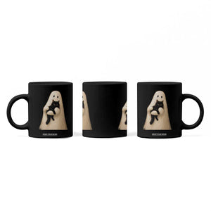 Ghost Hugging Black Cat Coffee Mug Halloween Cat Lover Impasto Painting Halloween Graphic