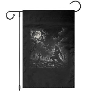 Vintage Howling Werewolf Full Moon Garden Flag Gothic Horror Spooky Graveyard Halloween Concept