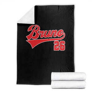 Vintage Bruno Name Classic Gifts Throw Blanket Retro Script Athletic Number Aesthetic