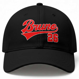 Vintage Bruno Name Classic Gifts Baseball Cap Retro Script Athletic Number Aesthetic