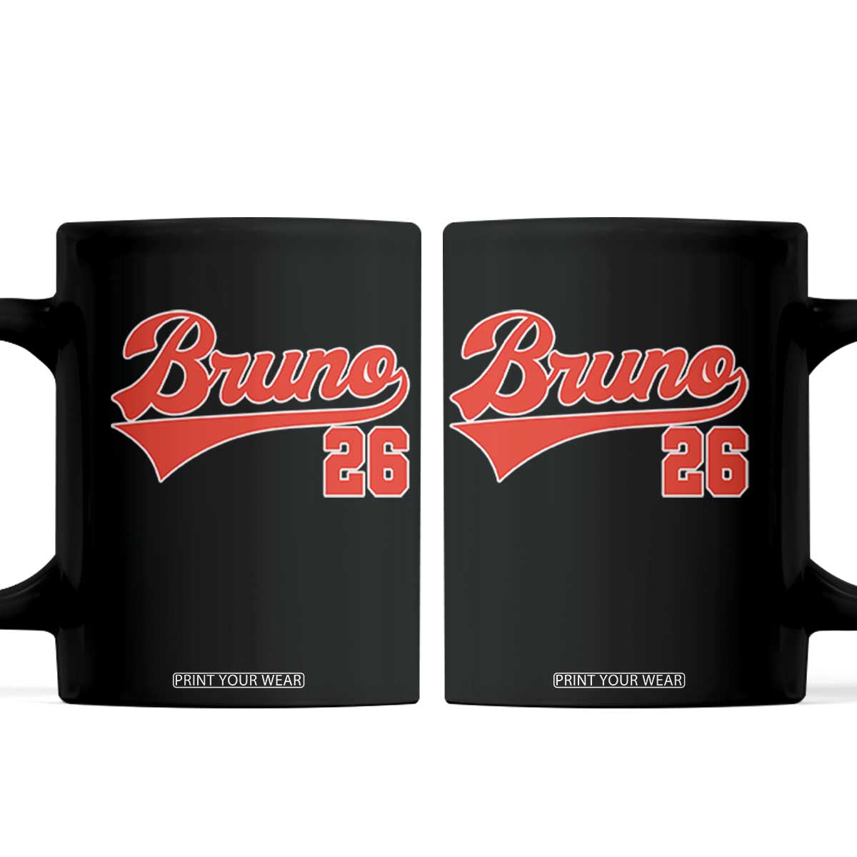 Vintage Bruno Name Classic Gifts Coffee Mug Retro Script Athletic Number Aesthetic