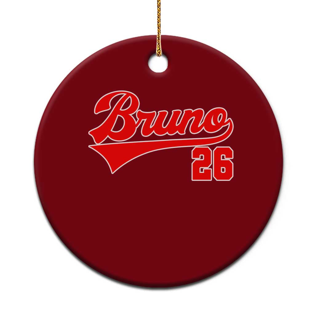 Vintage Bruno Name Classic Gifts Ceramic Ornament Retro Script Athletic Number Aesthetic