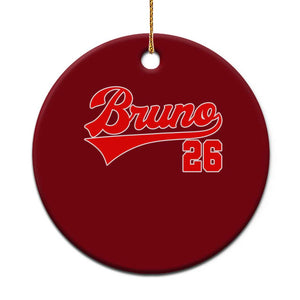 Vintage Bruno Name Classic Gifts Ceramic Ornament Retro Script Athletic Number Aesthetic