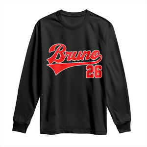 Vintage Bruno Name Classic Gifts Long Sleeve Shirt Retro Script Athletic Number Aesthetic
