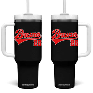 Vintage Bruno Name Classic Gifts Tumbler With Handle Retro Script Athletic Number Aesthetic