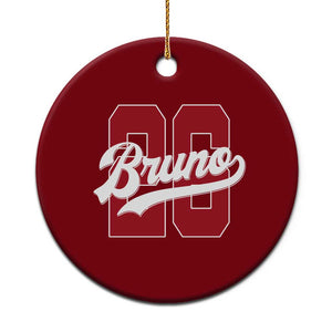 Retro Bruno Baseball Script Ceramic Ornament Vintage Athletic Varsity Number Graphic