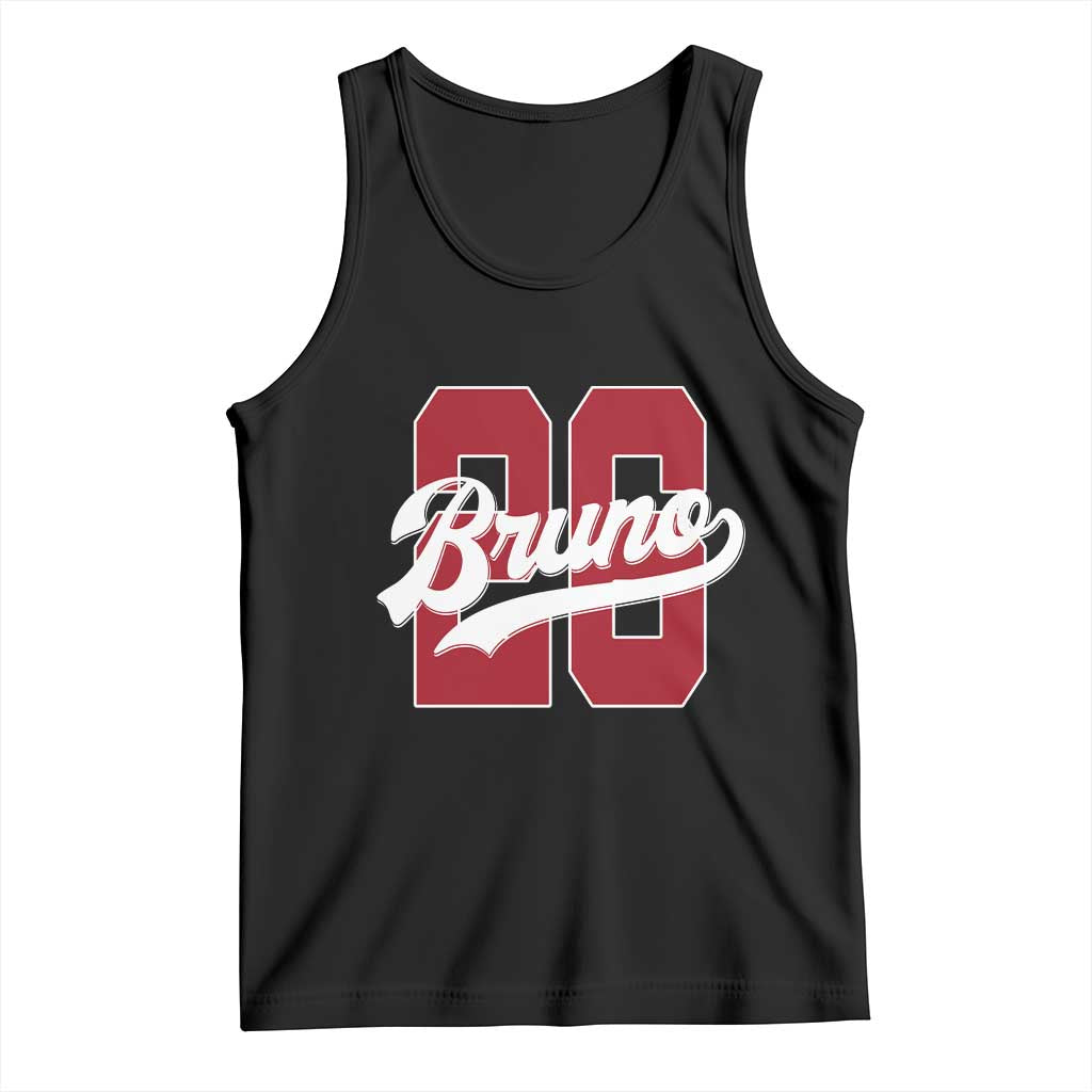Retro Bruno Baseball Script Tank Top Vintage Athletic Varsity Number Graphic