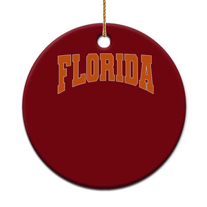 Florida Orange Varsity Game Day Ceramic Ornament Retro Southern Stadium Fan Aesthetic