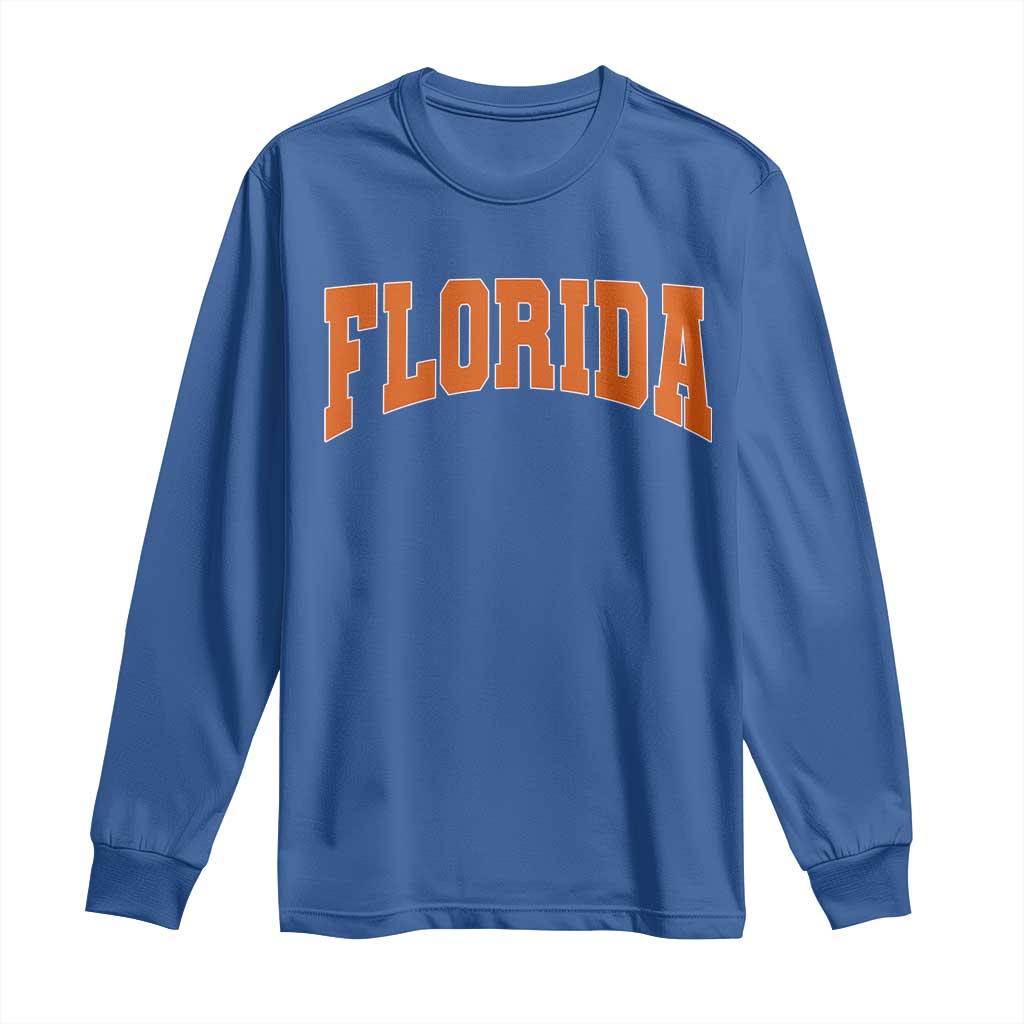 Florida Orange Varsity Game Day Long Sleeve Shirt Retro Southern Stadium Fan Aesthetic