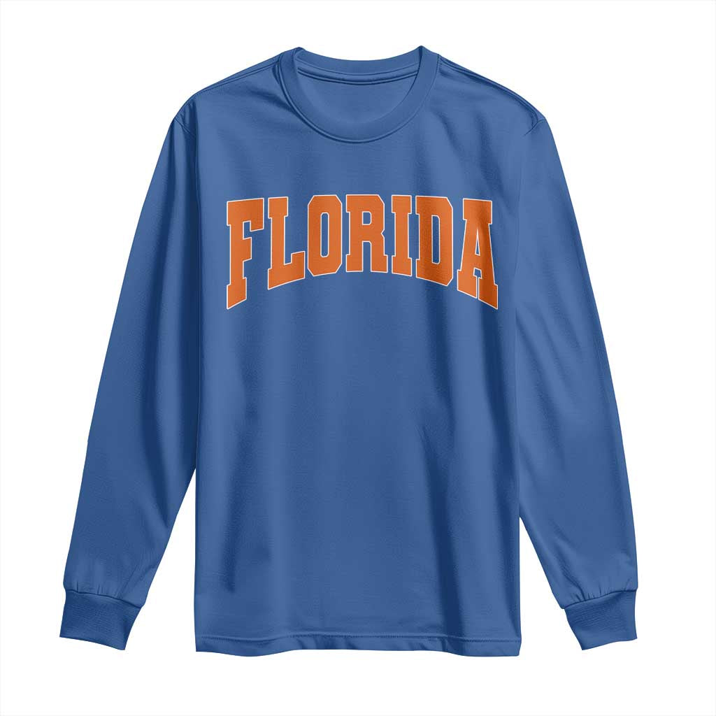 Florida Orange Varsity Game Day Long Sleeve Shirt Retro Southern Stadium Fan Aesthetic