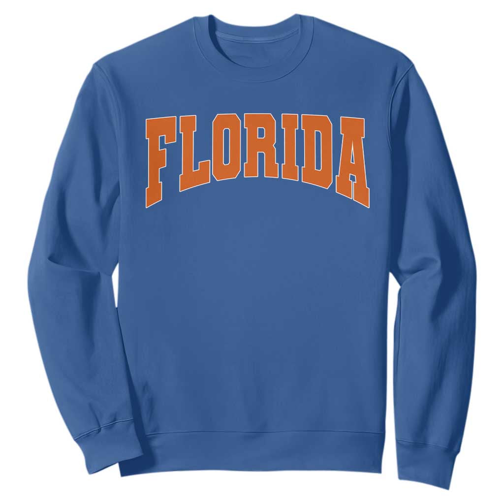 Florida Orange Varsity Game Day Sweatshirt Retro Southern Stadium Fan Aesthetic