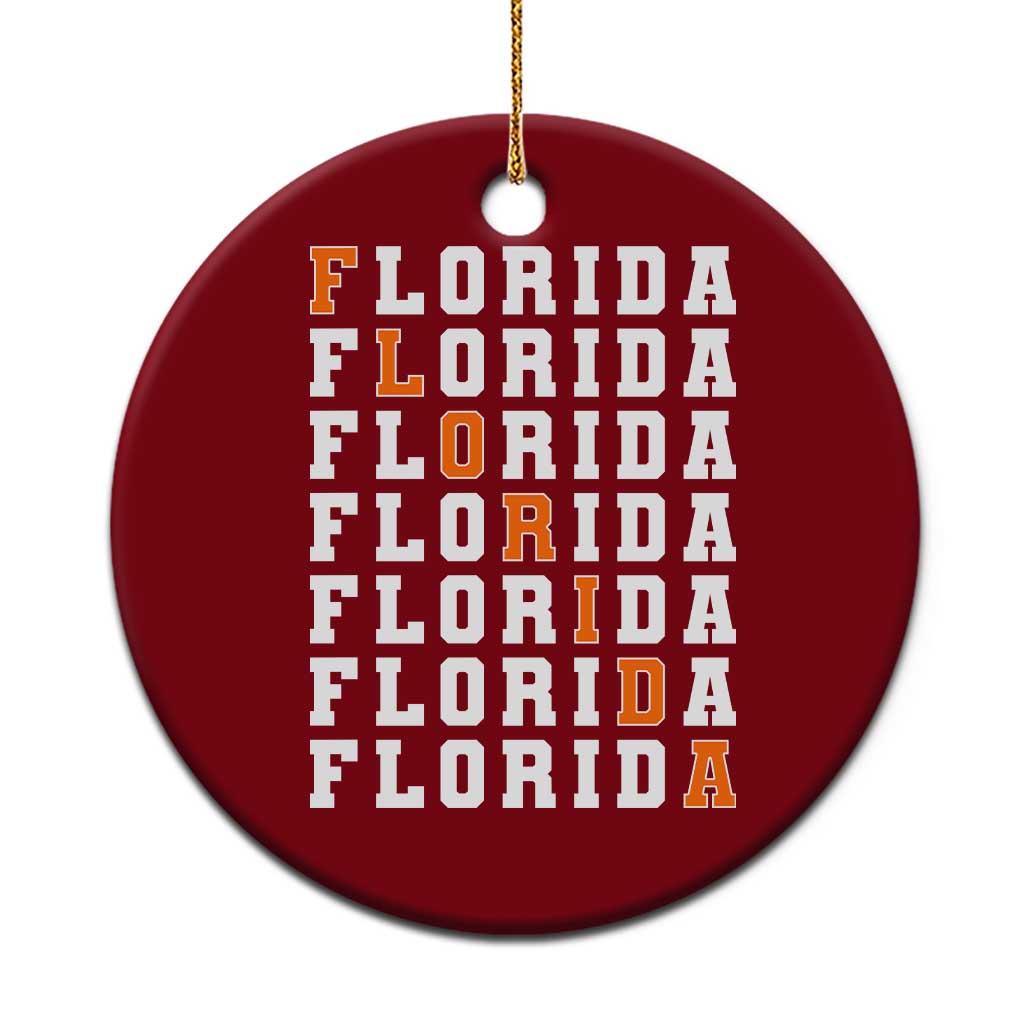 Florida Game Day Ceramic Ornament Retro State Pride Aesthetic