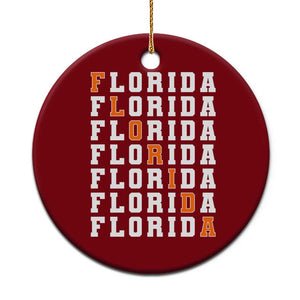 Florida Game Day Ceramic Ornament Retro State Pride Aesthetic