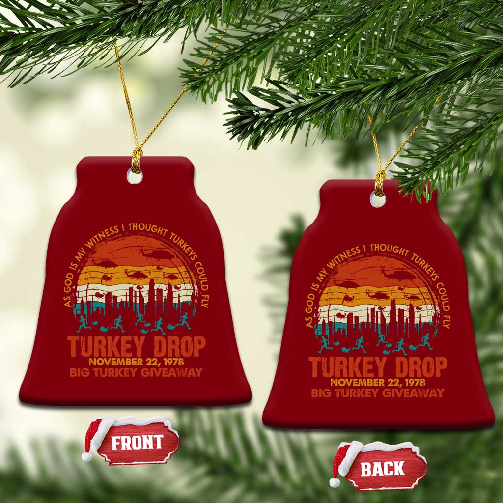 WKRP Turkey Drop Ceramic Ornament Funny Thanksgiving Day First Annual WKRP TS10 Print Your Wear