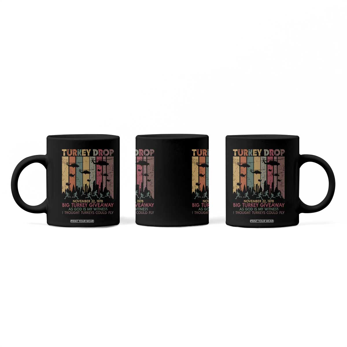 WKRP Turkey Drop Coffee Mug Retro First Annual WKRP Funny Thanksgiving Day TS10 Print Your Wear