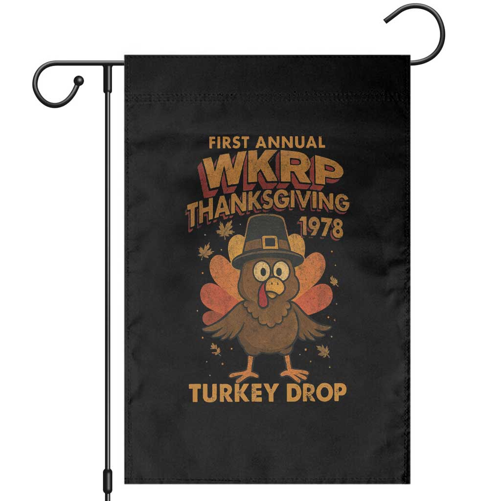 First Annual WKRP Garden Flag Funny Thanksgiving Day WKRP Turkey Drop TS10 Black Print Your Wear