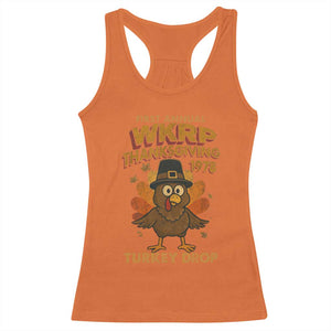 First Annual WKRP Racerback Tank Top Funny Thanksgiving Day WKRP Turkey Drop TS10 Orange Print Your Wear