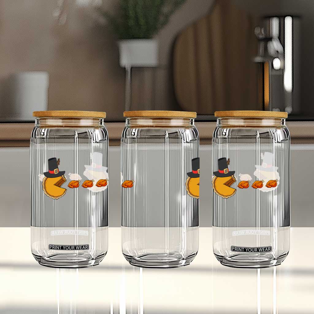Thanksgiving Video Game Glass Can Pumpkin Pie Eating Turkey Gamer Patch Day TS10 Print Your Wear