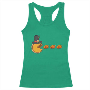 Thanksgiving Video Game Racerback Tank Top Pumpkin Pie Eating Turkey Gamer Patch Day TS10 Irish Green Print Your Wear